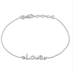 Sterling Silver "Love" CZ Bracelet